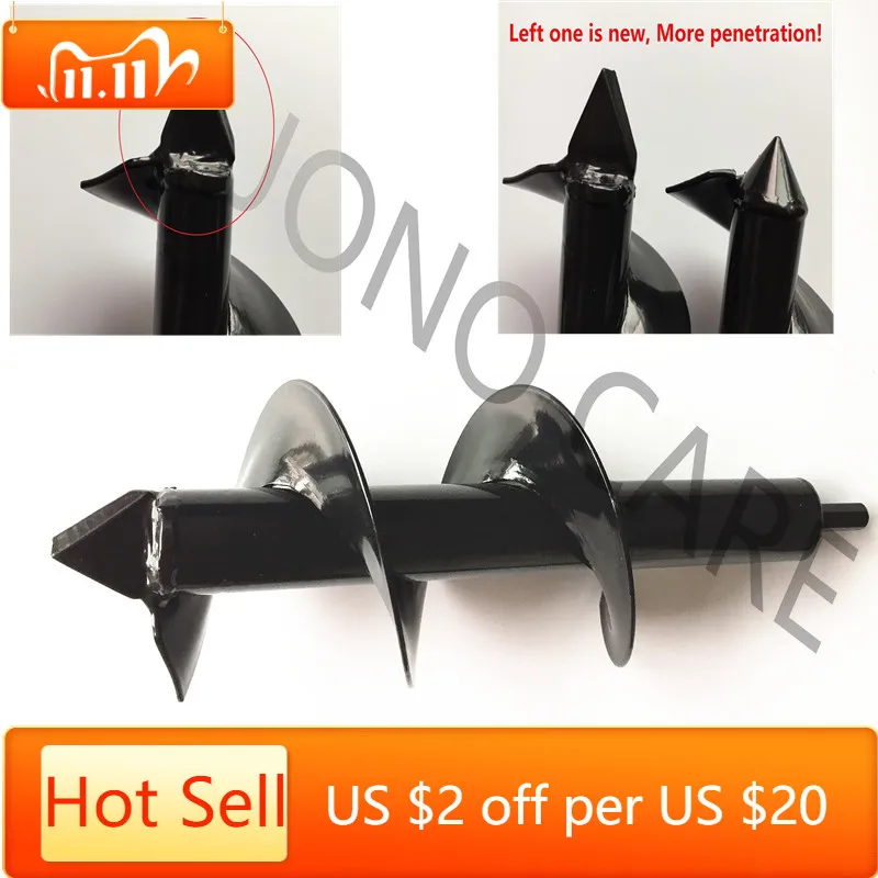 

12" Planter Drill Garden Auger Spiral Drill Bit Flower Planter Bulb Shaft Auger Yard Gardening Bedding Planting Hole Digger Tool