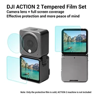 dji action 2 tempered film accessories camera lens display protective film dji action 2 hd explosion proof film