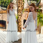 Lakshmigown шикарное свадебное платье в стиле бохо Robe de Mariee 2021 кружевные свадебные платья с длинным рукавом пикантные женские вечерние платья с открытой спиной