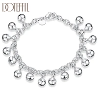 doteffil 925 sterling silver round bells clang bracelet for women wedding engagement party jewelry