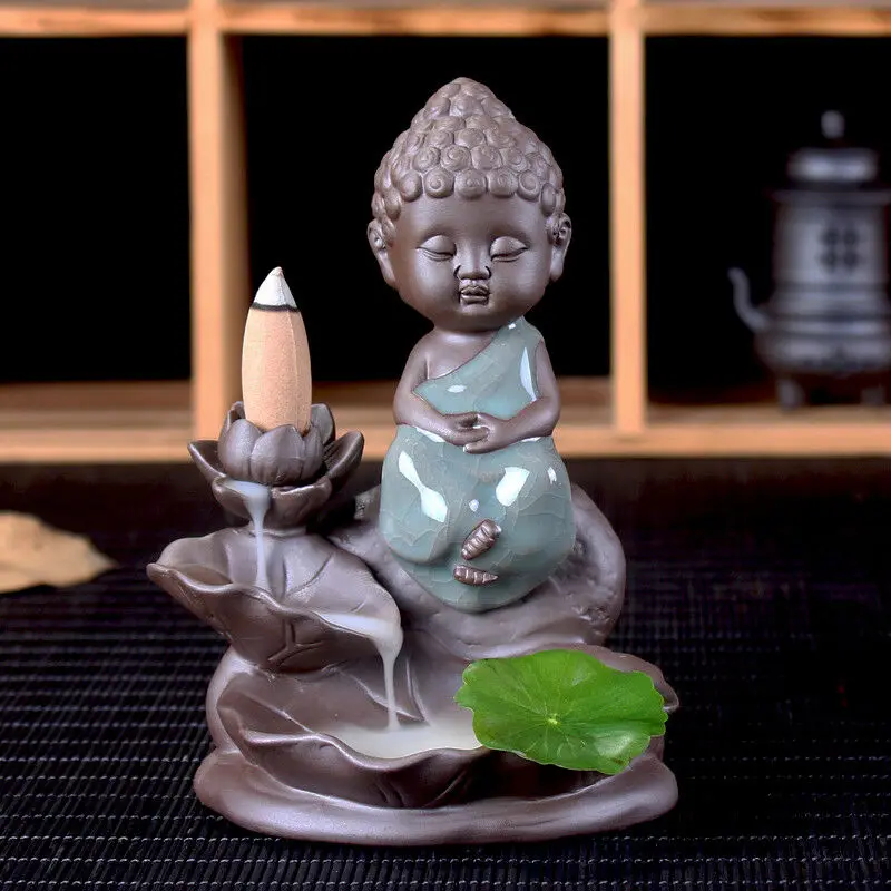 

Статуя Будды с ароматом лотоса Little Tathagata, подставка для курильницы, конусное украшение, украшение для дома