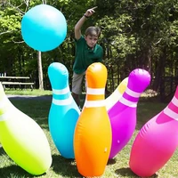 big attractive colorful outdoor activity simulation bowling group game family happy time friend sport party game park amusement