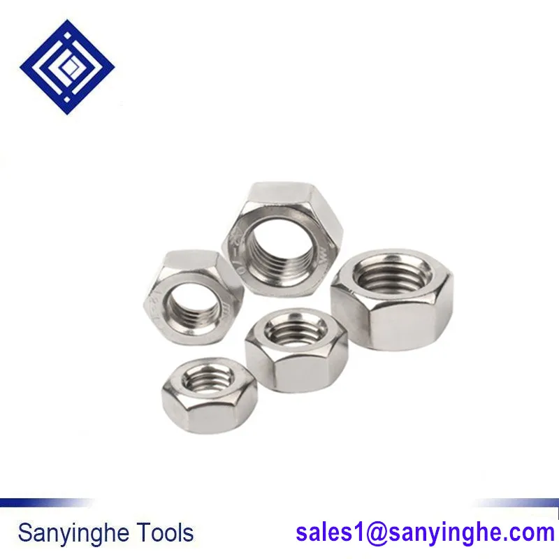 

Free shipping high quality 50PCS 304 stainless steel nut hexagon nut screw cap M1M2M3M4M5M6M8M10M12M14M16-M27