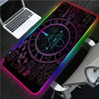 Игровой коврик для мыши XGZ, RGB, цифровой, Космический, временной, Гравитационный, для ноутбука, игрового ПК, клавиатуры, USB, управление скоростью, светодиодный коврик для мыши, Настольный коврик