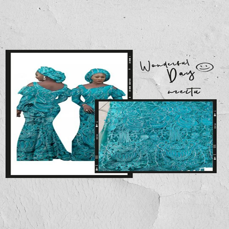 

2019 African ready Laces dress Embroidered Nigerian Guipure French lace dress made High-quality African Net Lace dress sewed