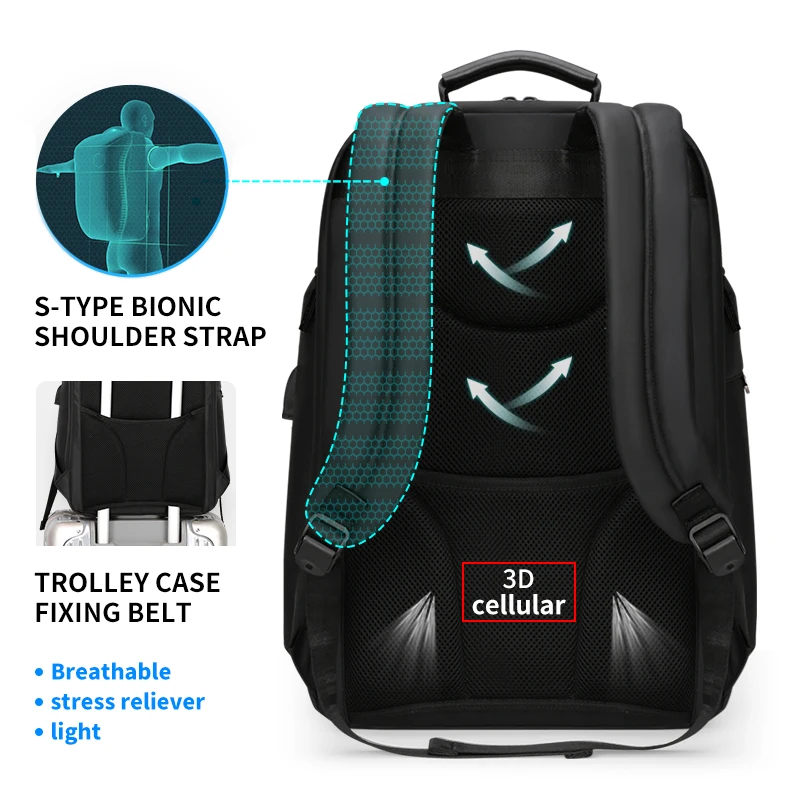 fenruien fashion business large capacity laptop backpack men multi function usb charging travel backpack school bag for teenager free global shipping