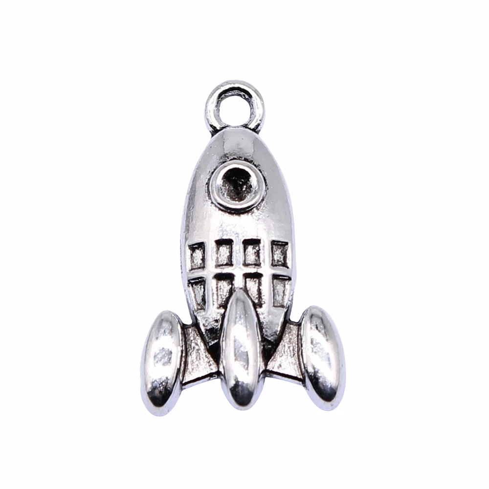 

WYSIWYG 10pcs 14x23mm Antique Silver Color Rocket Charms Pendant For Jewelry Making DIY Jewelry Findings