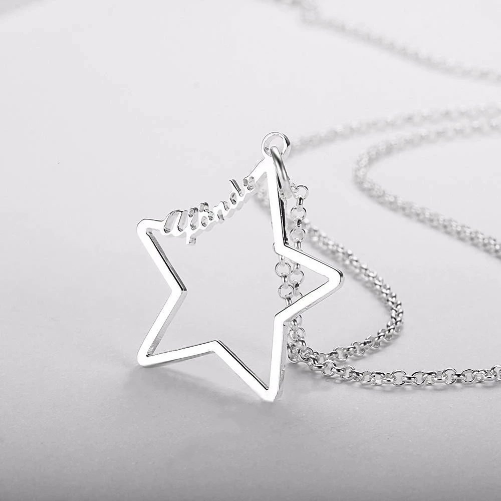 

Goxijite Personalized Custom Necklace Stainless Steel Star Choker Letter Gold For Women Nameplate Girlfriend Birthday Gift BFF