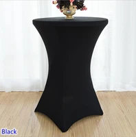 black colour spandex table cover cocktail table cloth lycra high bar table cover wedding party and hotel table decoration