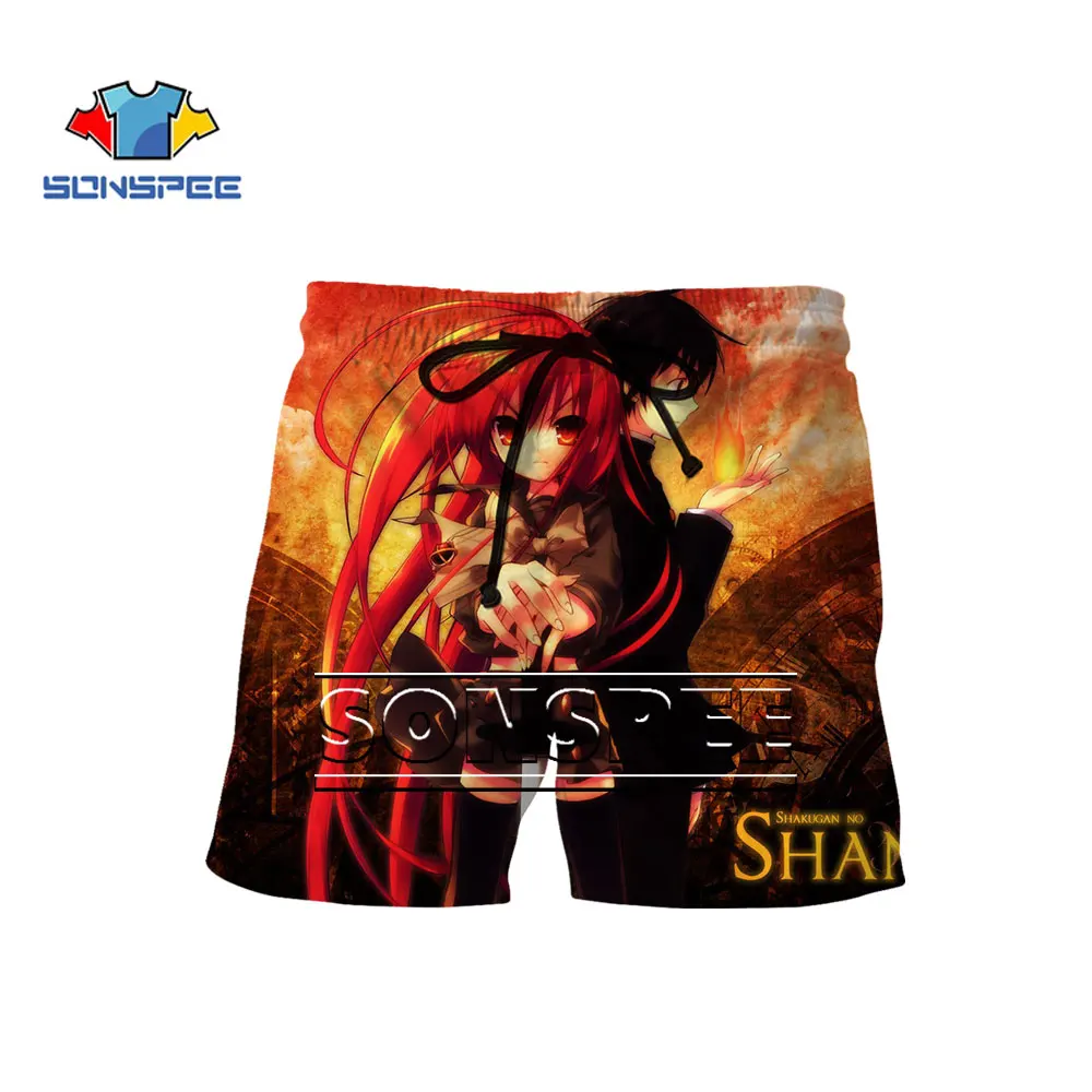 

SONSPEE Summer Shakugan No Shana Japan Anime Shorts Comfortable Harajuku Cute Girls Beach Shorts Loose Street Oversized Shorts