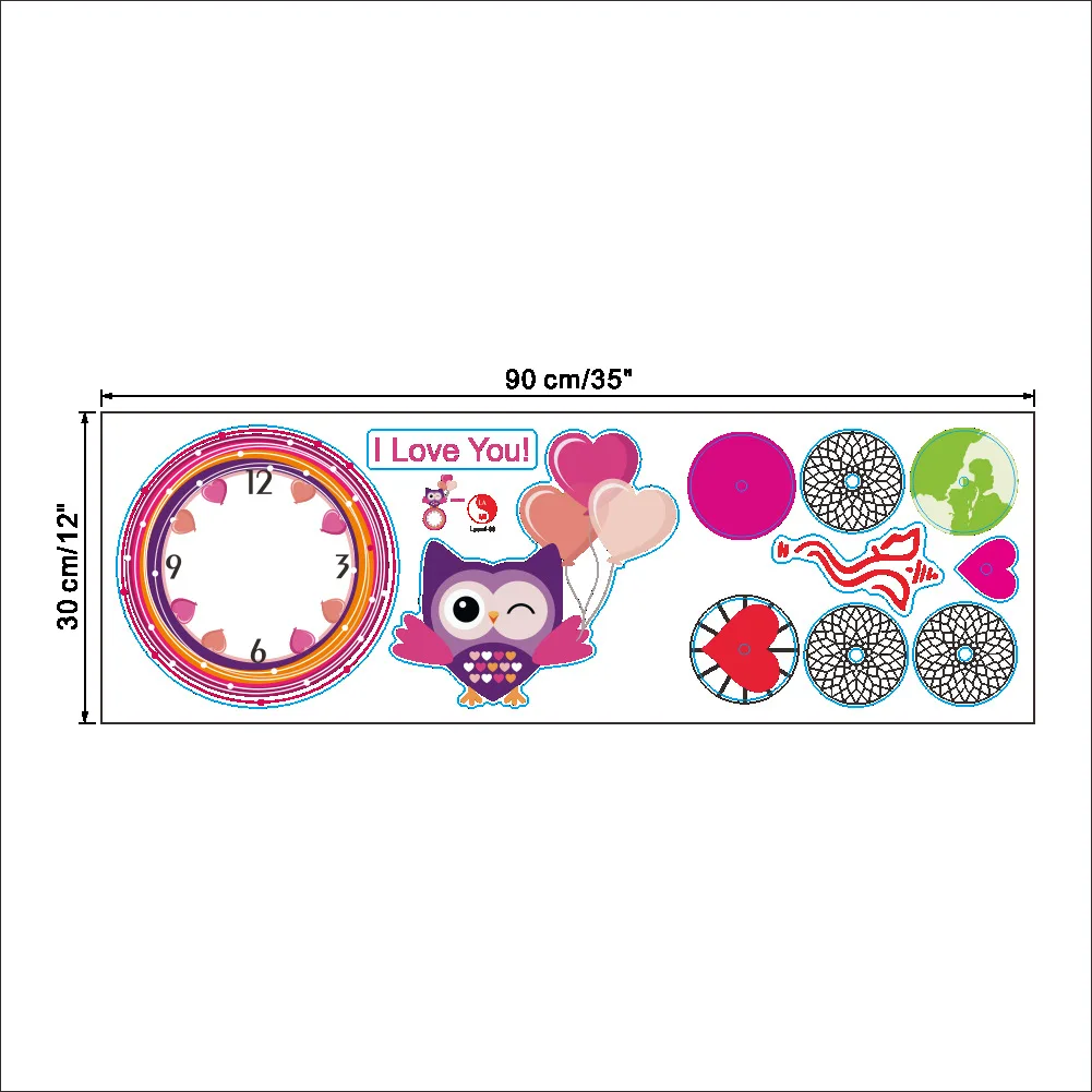 2017 модные современные настенные часы наклейки на стену с рисунком совы