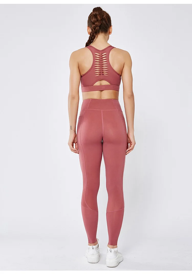 INSPK лосины женские для фитнеса высокой талией эластичные леггинсы Нейлон Черный