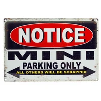 car sign mini parking only vintage style metal tin sign bar pub garage wall decor plaques