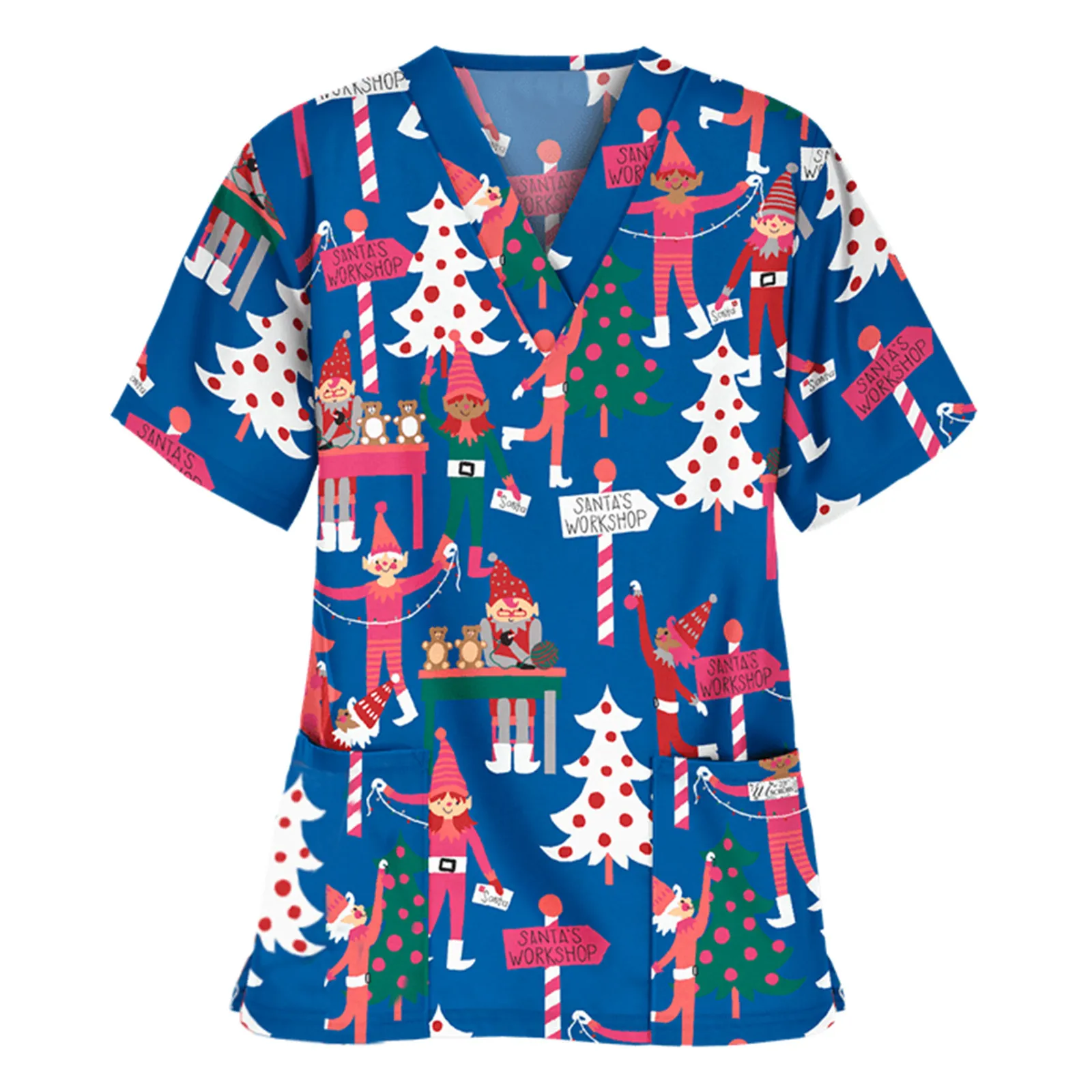 Женская футболка с коротким рукавом и V-образным вырезом карманами | Тематическая