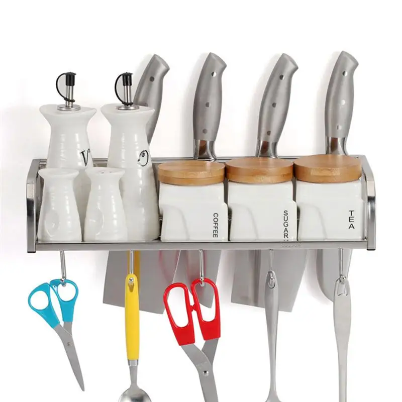 Кухонная стойка для хранения из нержавеющей стали с 5 крючками настенный