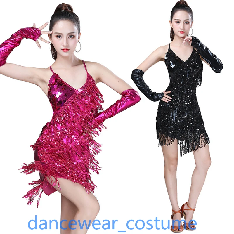 Юбка женская Танцевальная с блестками и бахромой 9 цветов