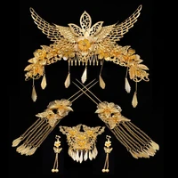 golden queen princess hair accessories royal lady headdress bride hair accessories wedding gold chinese hairpin