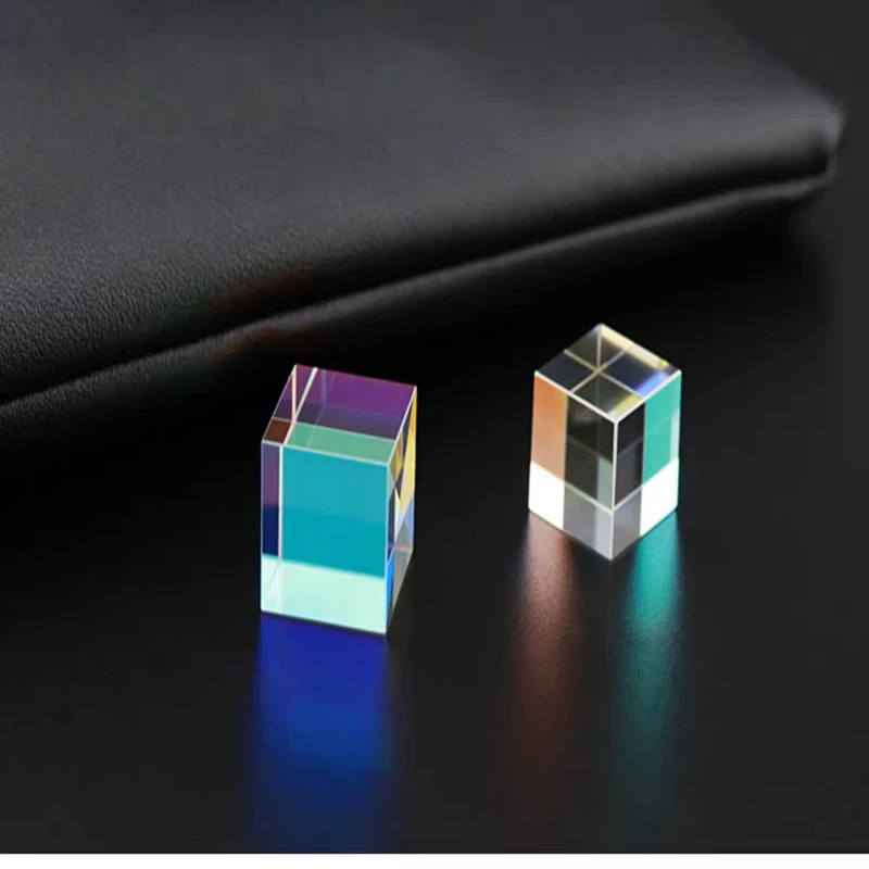 

Optical Glass Cube Defective Cross Dichroic Prism Mirror Combiner Splitter Decor 25x25mm Transparent Module Toy Teaching Tools
