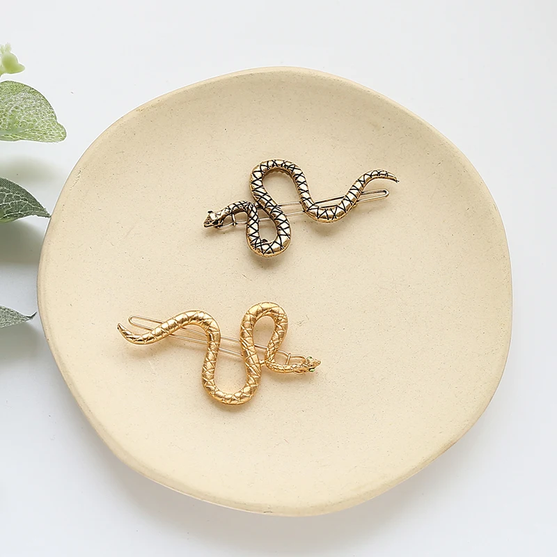 Заколки для волос в стиле панк женские простые золотистые металлические шпильки