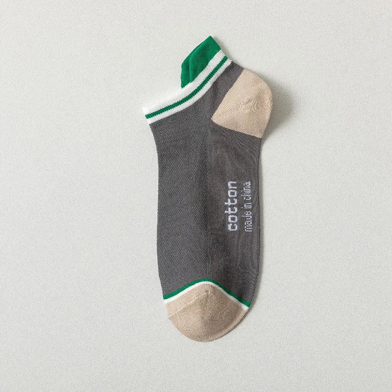 

5pairs Cotton Man Short Socks Fashion Breathable Men Ankle Socks Comfortable Patchwork Casual Socks Male Mesh Socks Summer