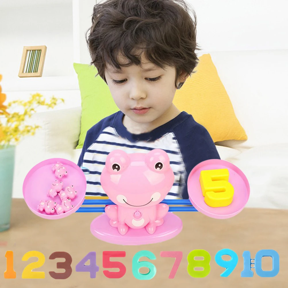 Милая лягушка весы математическая игра дети просвещение цифровое сложение и