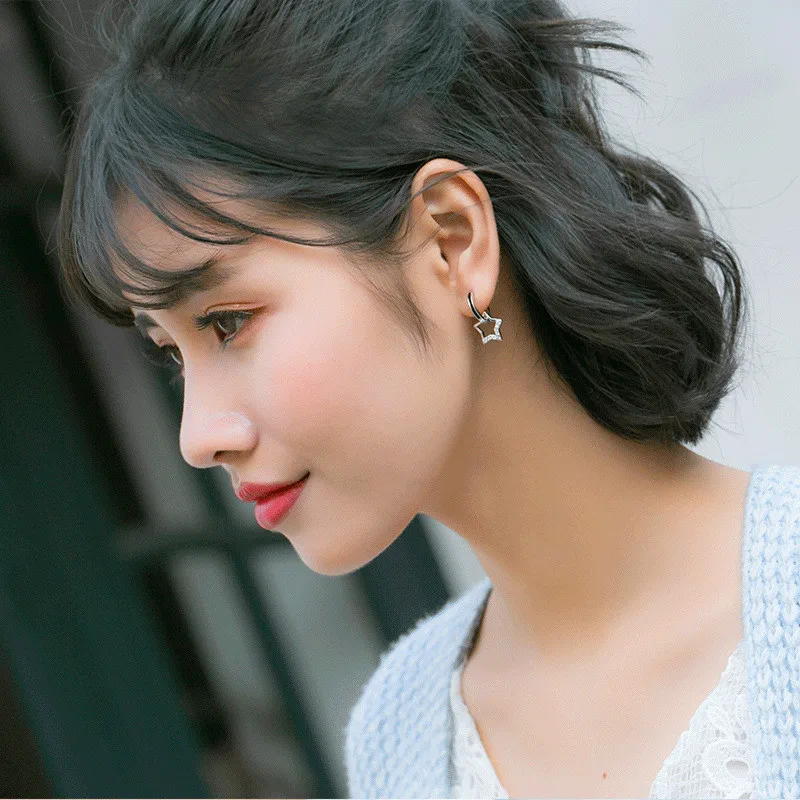 Женские серьги кольца INZATT из стерлингового серебра 925 пробы с милым цирконием