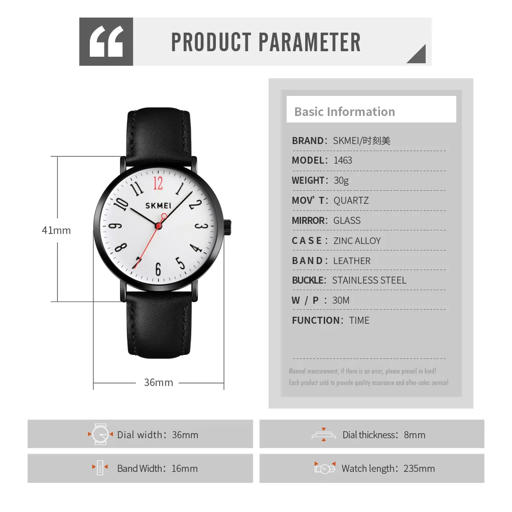 

SKMEI Fashion Women Watches Leather Strap Wristband Female 3bar Waterproof Quartz Watch Ladies Wristwatch relogio feminino 1463