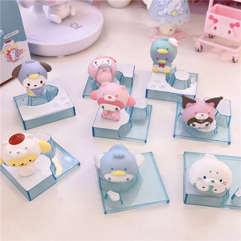 Sanrio Аниме фигурки Мелодия КТ Кот Коричный помпон пурин кавайная летняя ледяная