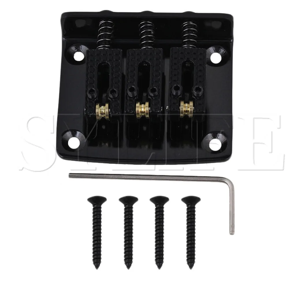 

Electric Cigar Box 3 String Zinc Alloy Guitar Bridge with Wrench Black