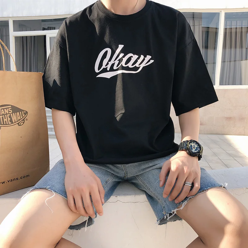 iiDossan Hip Hop Cotton T Shirt Men Women Summer Loose Okay Print Casual Tops High Quality Classical New Clothes 2020 | Мужская одежда