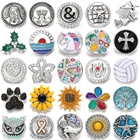5 шт.лот новые ювелирные изделия со стразами Подсолнух Сова Лошадь Подвески 18 мм Металлические Кнопки подходят для браслета DIY Сменные