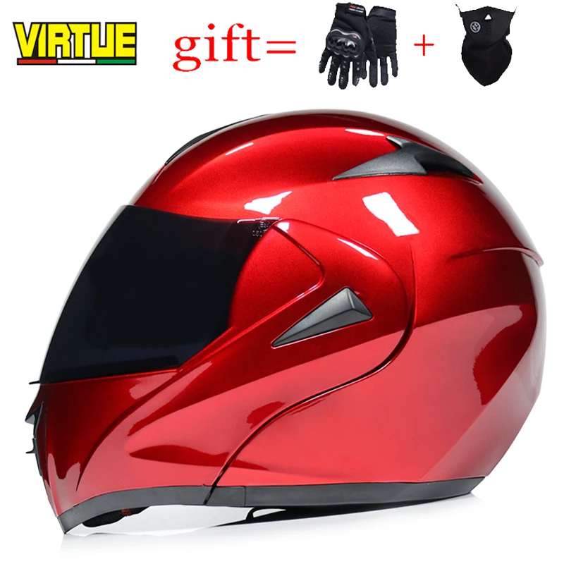 2018 мотоциклетный шлем одобренный в горошек откидной с двойным козырьком