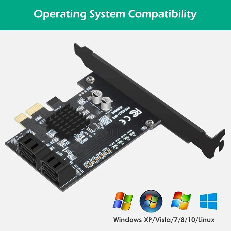 адаптер pcie 20x1 на 4 порта sata карточк