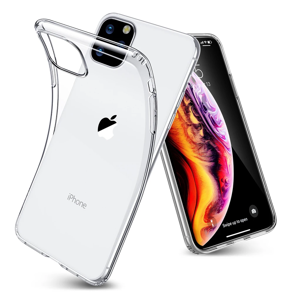 Ультратонкий Мягкий Прозрачный чехол для iPhone 11 Pro Max 12 mini 11pro силиконовый из ТПУ с