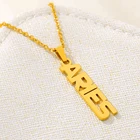 12 кулон астроп ожерелье aries Стрелец gemini collier для женщин Лев Астрология ожерелье из нержавеющей стали цепь цепи