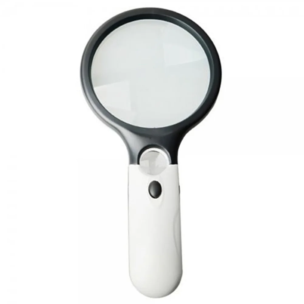 

45X 3 LED Light Handheld Magnifier Reading Map Newspaper Magnifying Glasses Jewelry Loupe For Old Glass Lens Jewelry Loupe