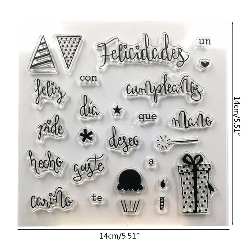 

Spanish Silicone Clear Seal Stamp DIY Scrapbooking Embossing Photo Album Decor