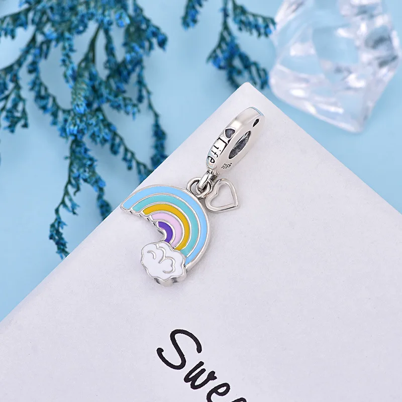 CodeMonkey 100% Серебро S925 пробы Радужный Шарм бусины подходят оригинальный дизайн