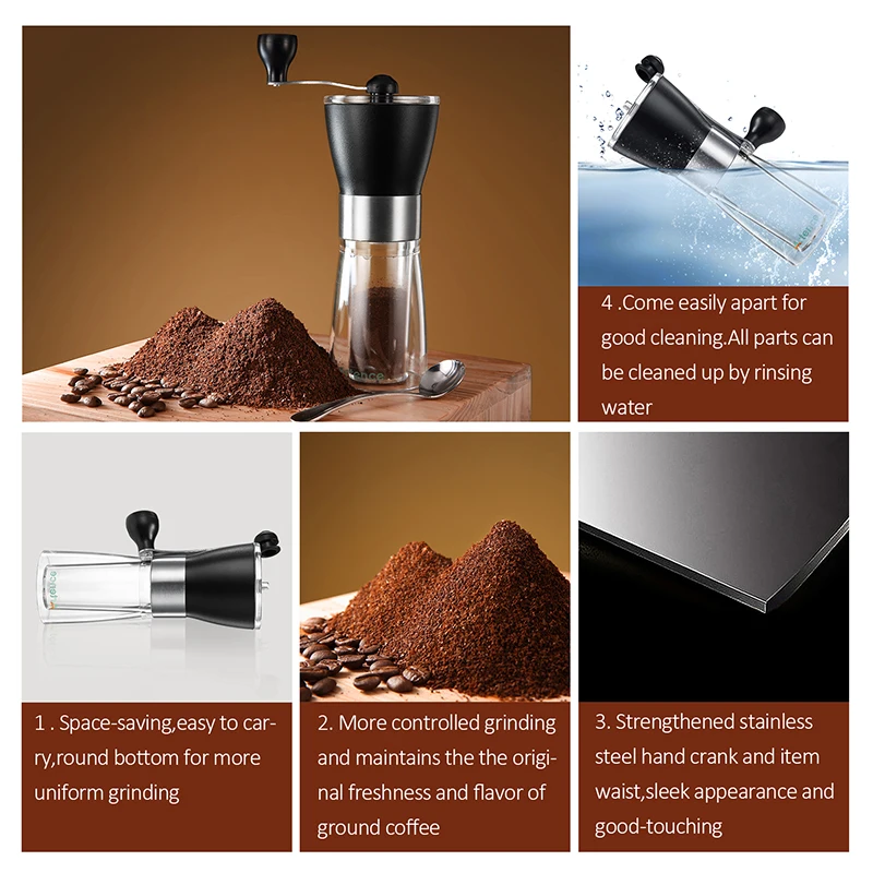 Ручная керамическая кофемолка моющаяся ABS керамический сердечник из нержавеющей