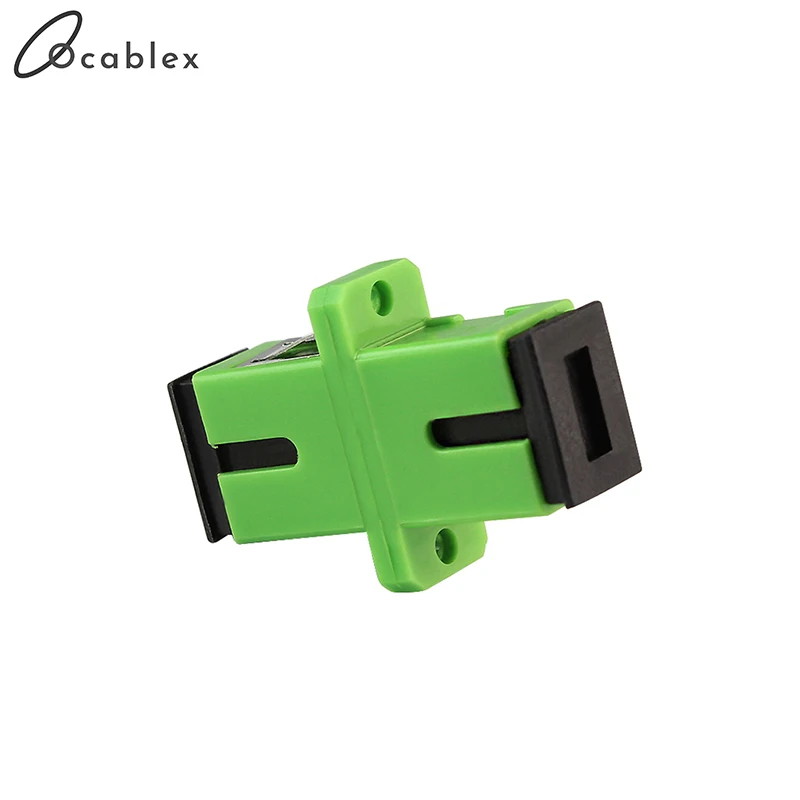 

200pcs/Lot SC APC Adapter Connector Simplex SM Single mode Plastic Fiber Optic Adapter