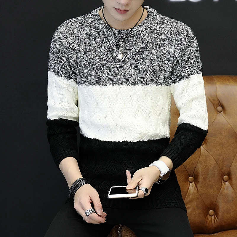 2019 осенний тонкий мужской пуловер с вырезом лодочкой индивидуальный свитер в