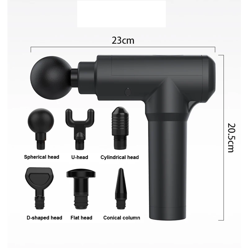 

Newest 8000r/min USB Massage Gun With 6 Heads Body Muscle Deep Fascia Massager Muscle Pain Exercising Relax Body Slimming Relief
