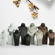 Hot Sale Classic PU Leather 3 Color Portrait Hanging Neck Jewelry Stand Necklace Stand Model Display Stand Jewelry Photo Props