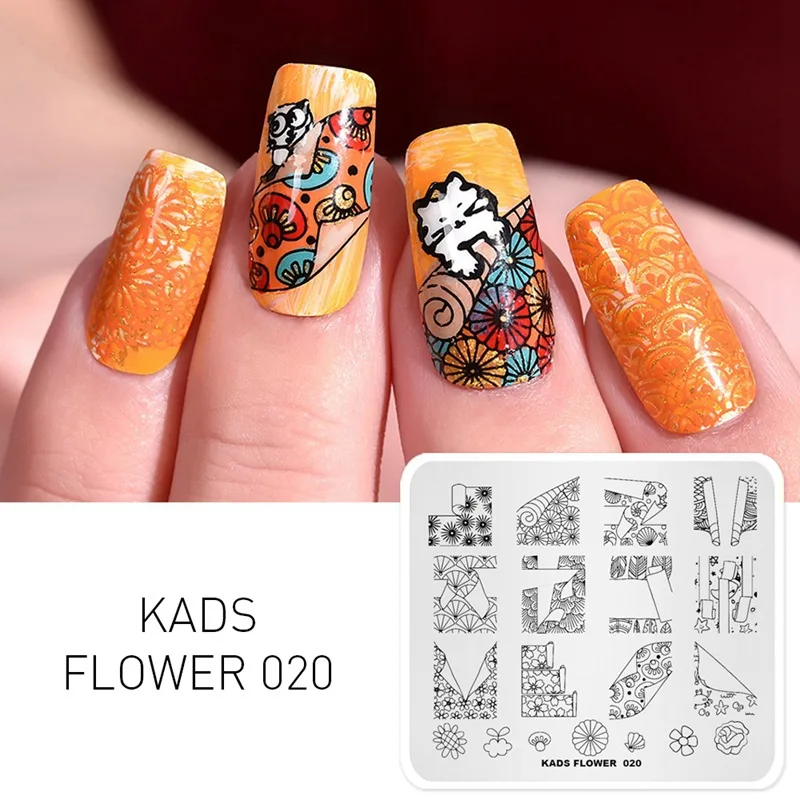 Flower 020 KADS, Новое поступление, 15 вариантов дизайна, цветочный дизайн ногтей, штамп, штамповка, изображение для украшения ногтей, штамп, сделай сам, изображение, штамп для дизайна ногтей - Цвет: Flower 020