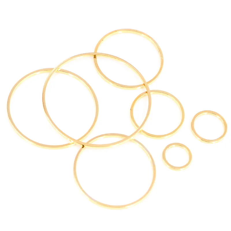 8-40mm Brass Closed Ring Earring Wires Hoops Pendant Connectors Rings For DIY Jewelry Making Supplies Accessories images - 6