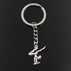 Новинка модный брелок 22x22 мм спортивный гимнастический игрок Подвески сделай сам для мужчин серебряный цвет автомобильный брелок кольцо держатель для подарка