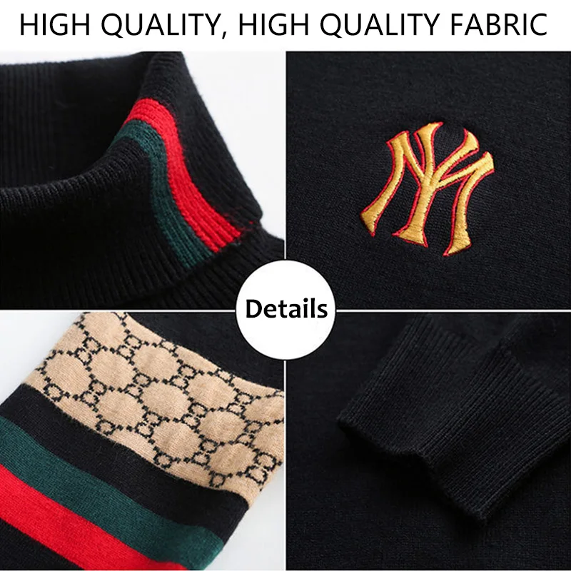 high end brand autum winter luxury designer fashion knitted round neck sweater men new warm casual woolen sweater 2021 men‘swear free global s