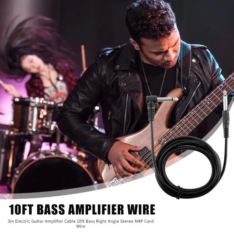 3m elektrische gitarre verstärker kabel 10ft bass rechtwinklig stereo audio amp kabel draht musical instrument teile zubehör free global shi