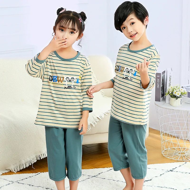 

Baby kids Pajamas Set summer children Short Sleeve cotton sleepwear Girl Cartoon pyjamas girls cute home clothing girl nightwear
