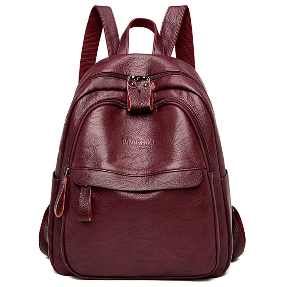 

Fashion Women Leather Backapcks For Girls Sac a Dos Preppy Female School Bags For Girls Travel Bagpack Ladies Back Pack Mochilas